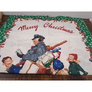 60x36"  Norman‎ Rockwell Print Fabric, Christmas theme